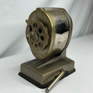 Vintage BOSTON Vacuum Mount Pencil Sharpener 8 Hole Adjustable Size USA Chrome